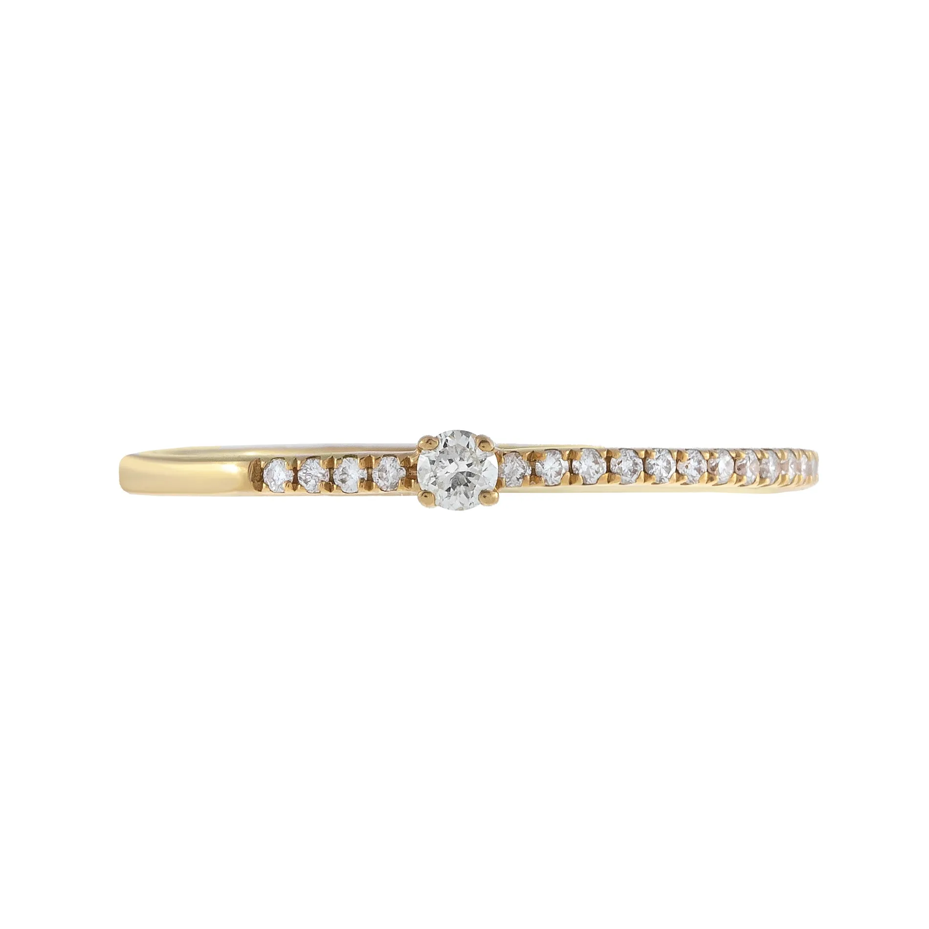 Diamond Micropavé X Solitaire Ring 10K