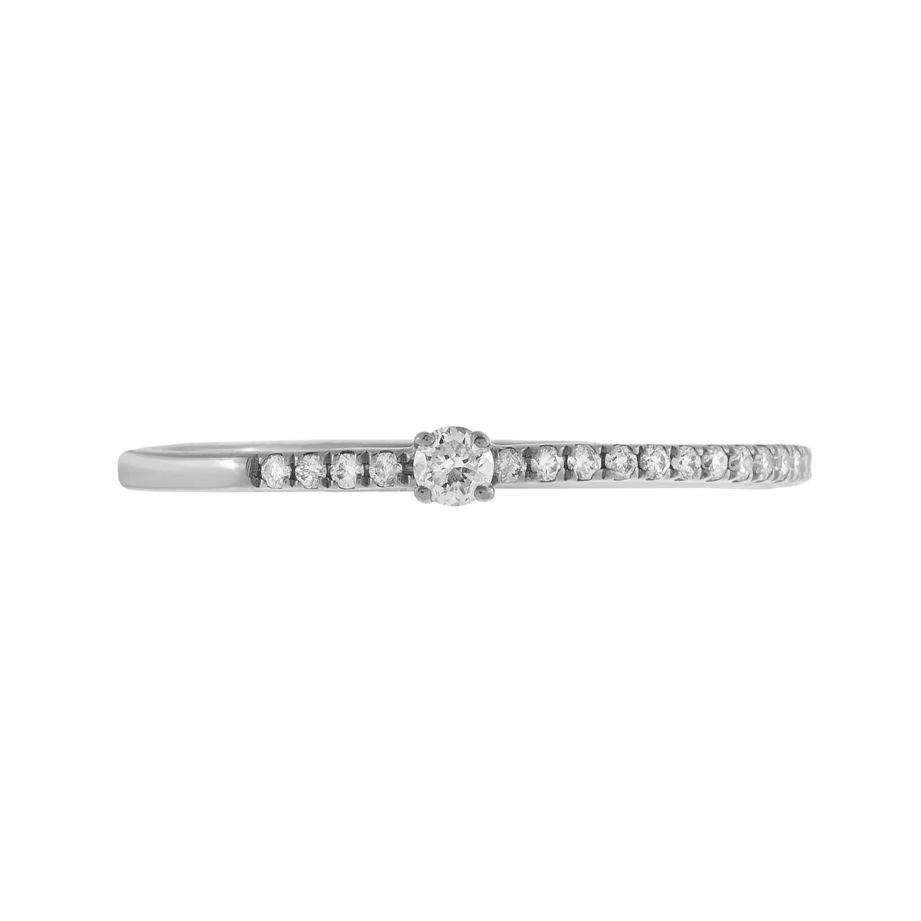 Diamond Micropavé X Solitaire Ring 10K