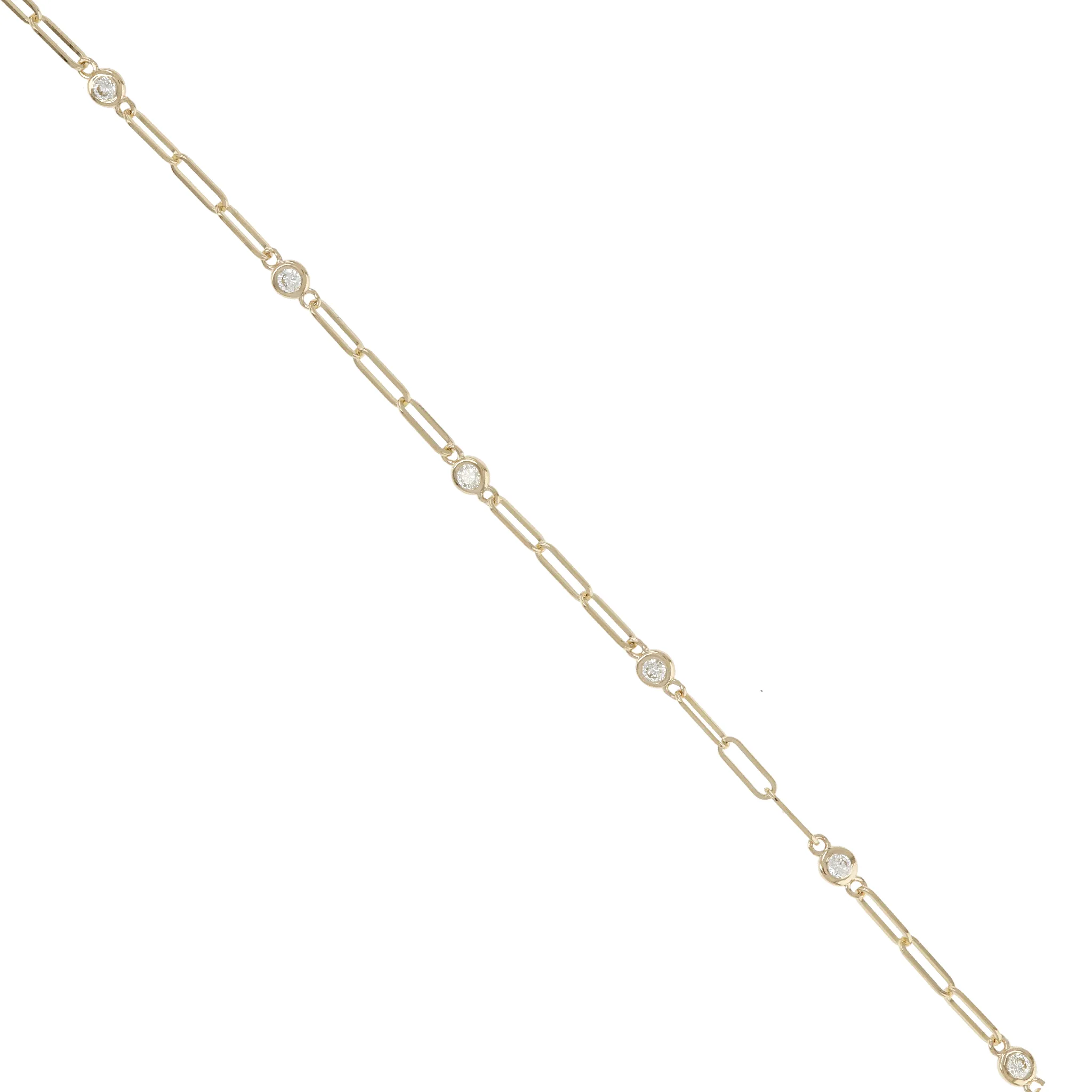 Diamond Paperclip Chain Bracelet
