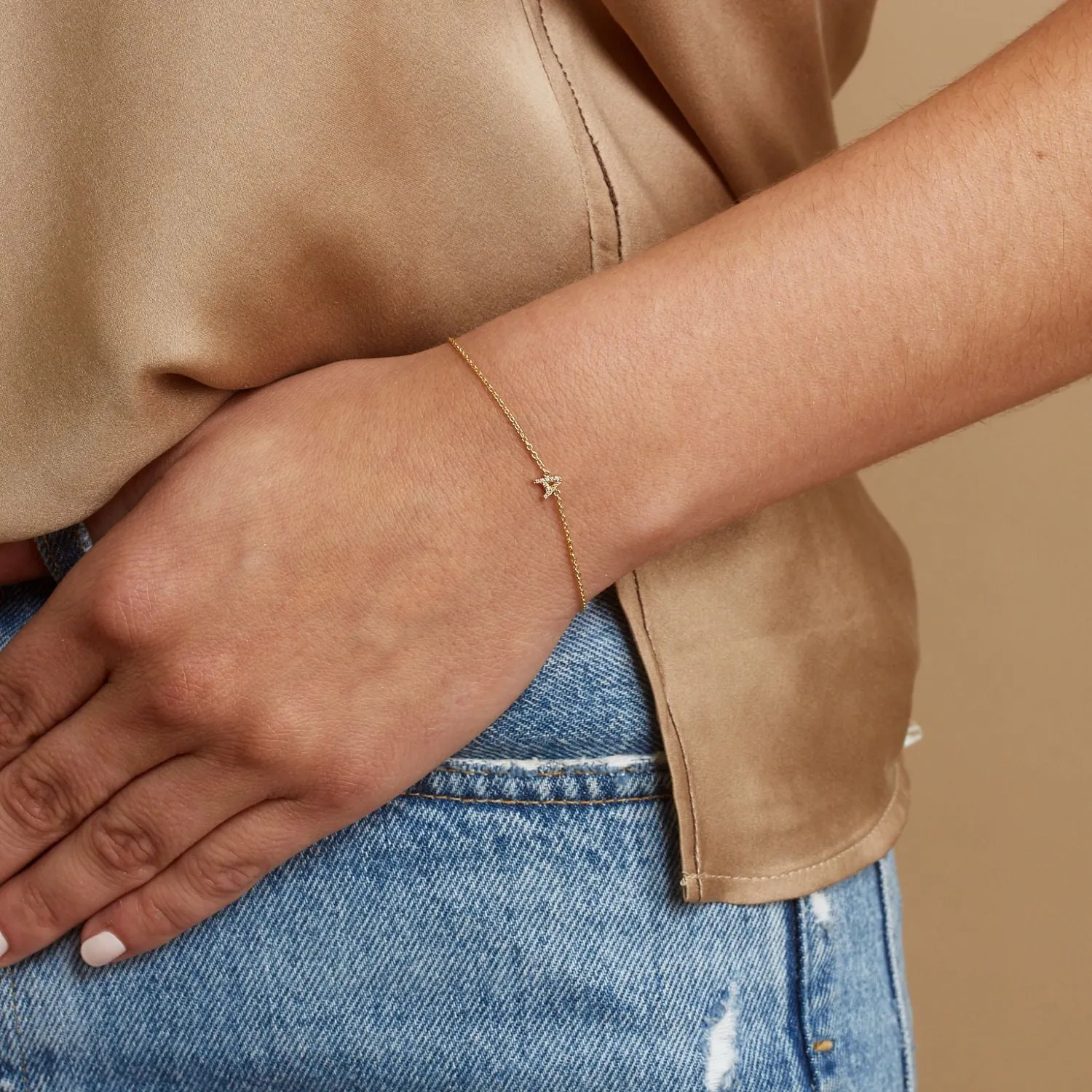 Diamond Pave Letter Bracelet