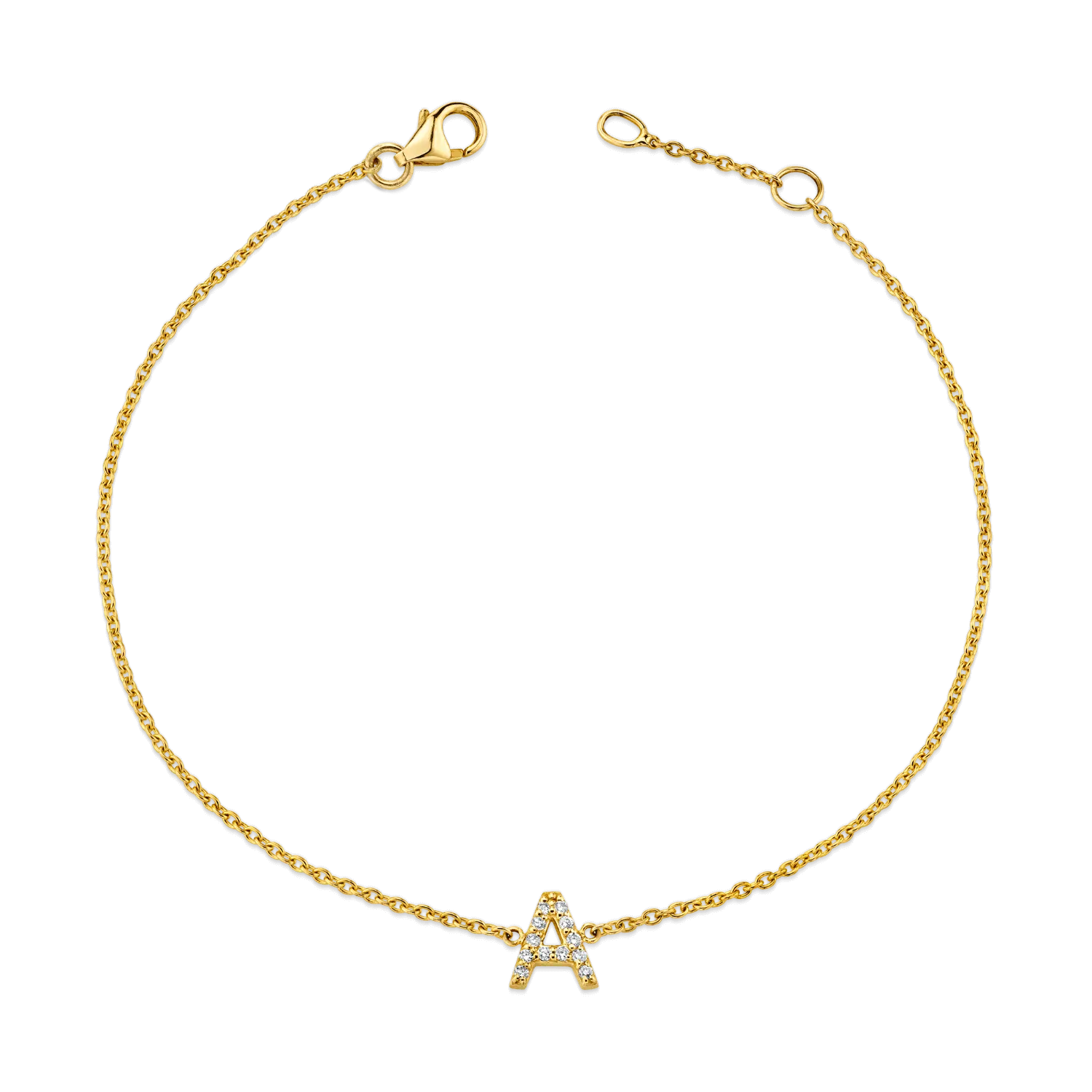Diamond Pave Letter Bracelet