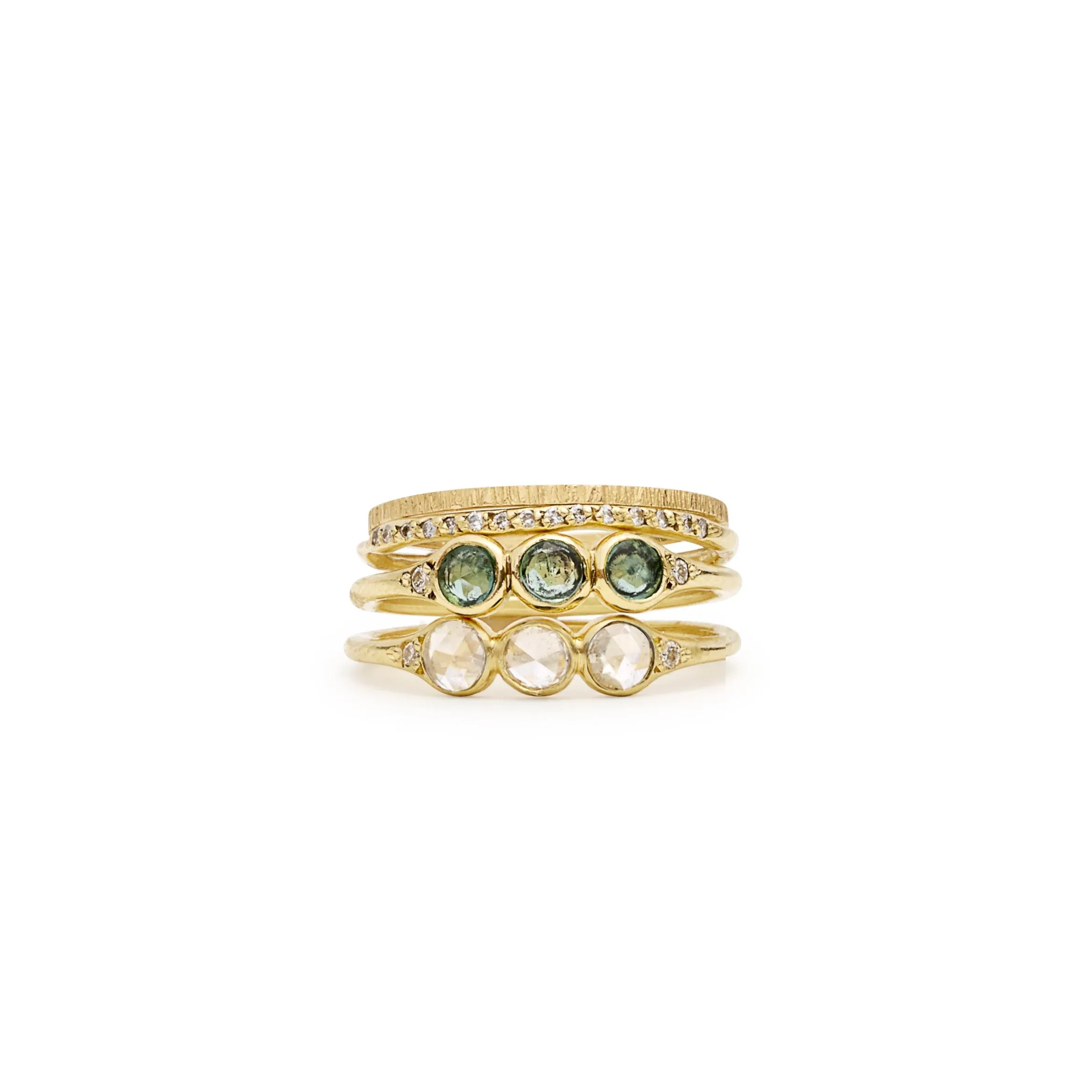 diamond three bezel band
