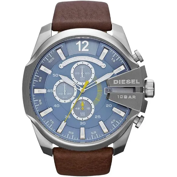 Diesel Brown Leather Strap Blue Dial Quartz Watch for Gents - DZ4281