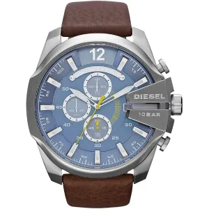 Diesel Brown Leather Strap Blue Dial Quartz Watch for Gents - DZ4281
