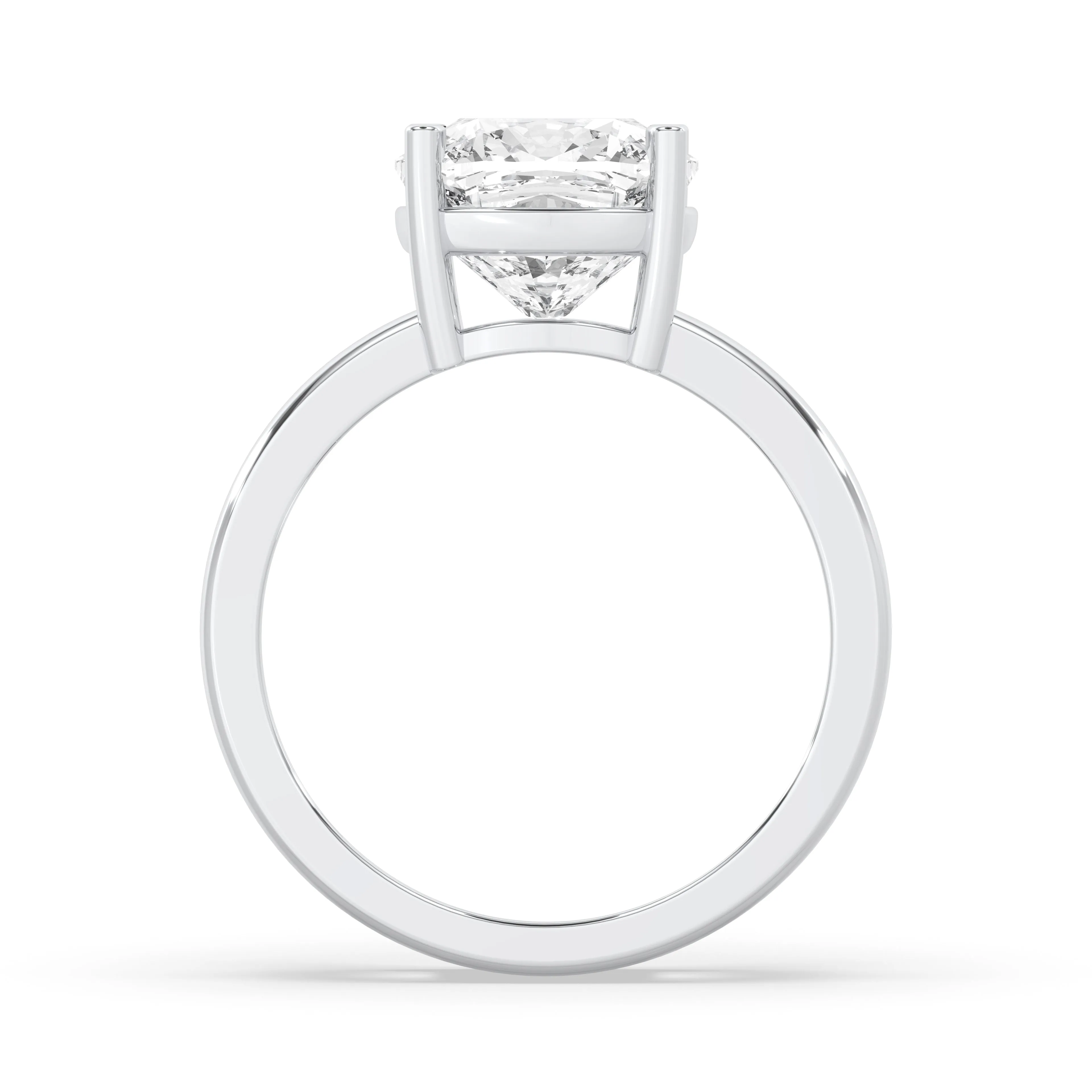 Double Band Cushion Solitaire Ring