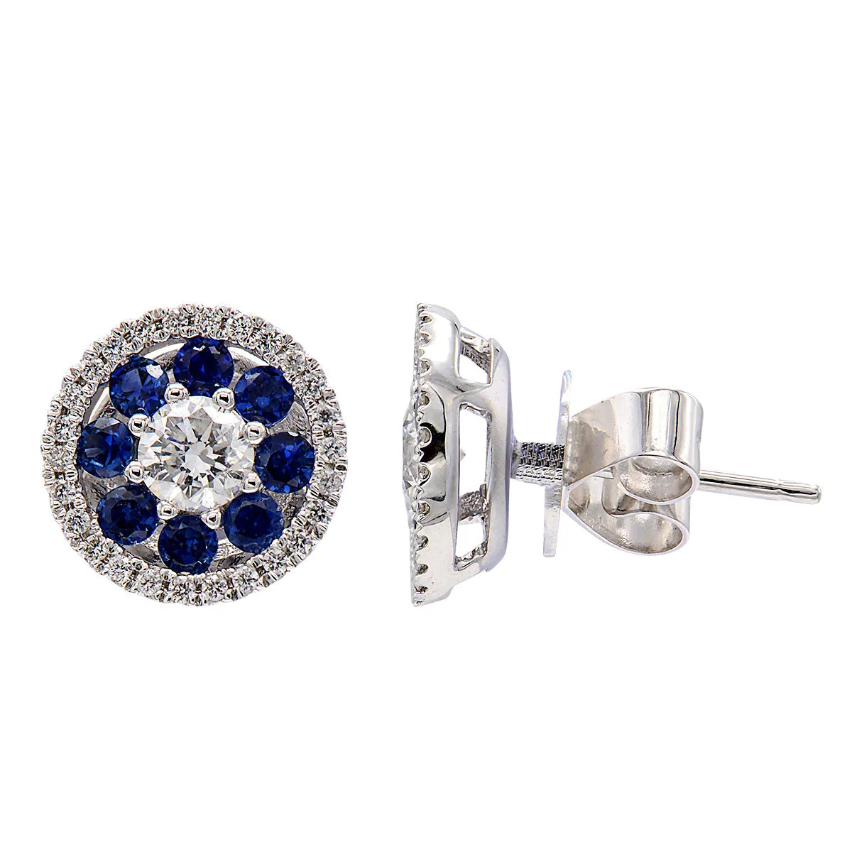 Earrings 18KW/2.7G 16SAPP-0.54CT 2RD-0.35CT 52RD-0.14CT