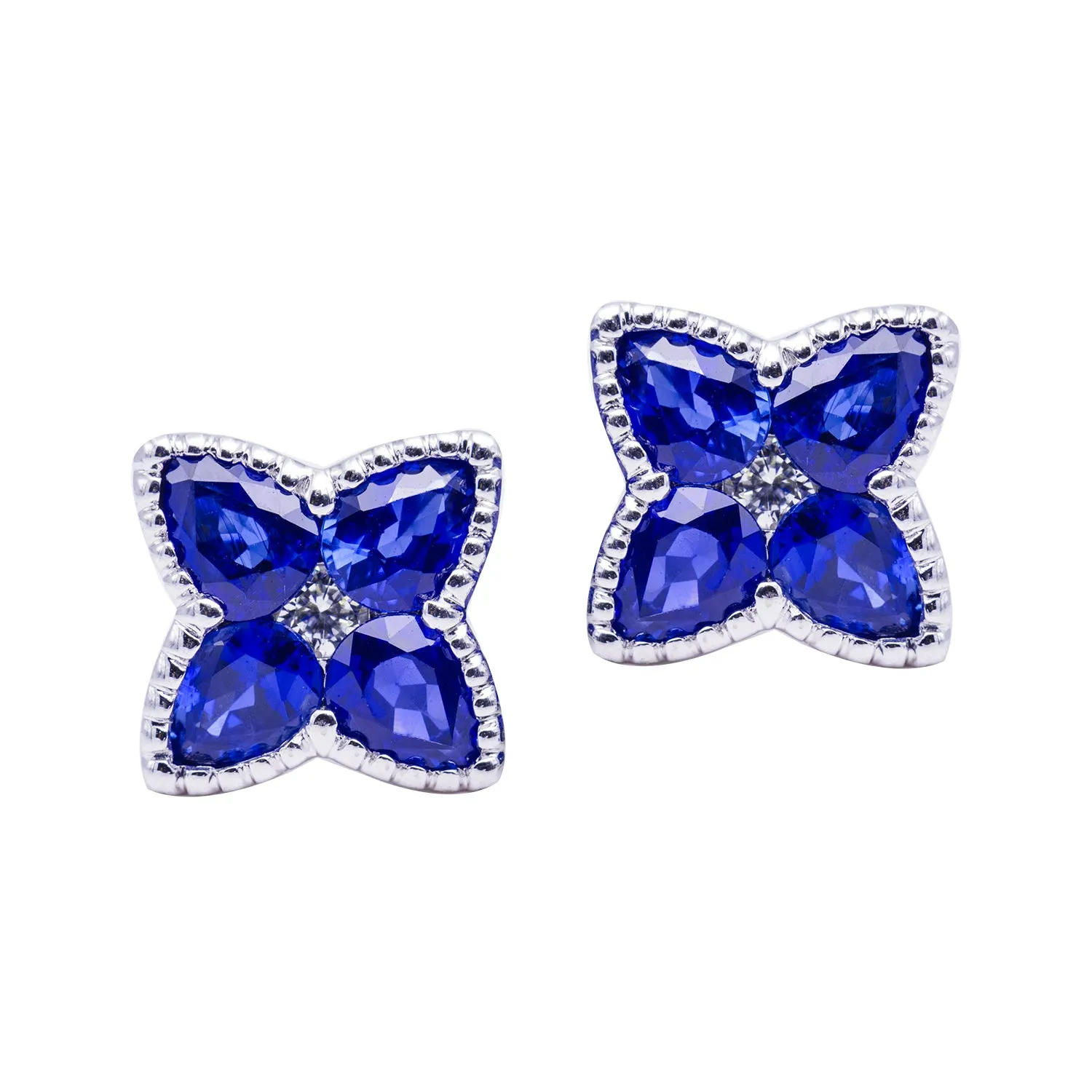 Earrings 18KW/3.0G 8SAPP-2.00CT 2RD-0.08CT 6/18