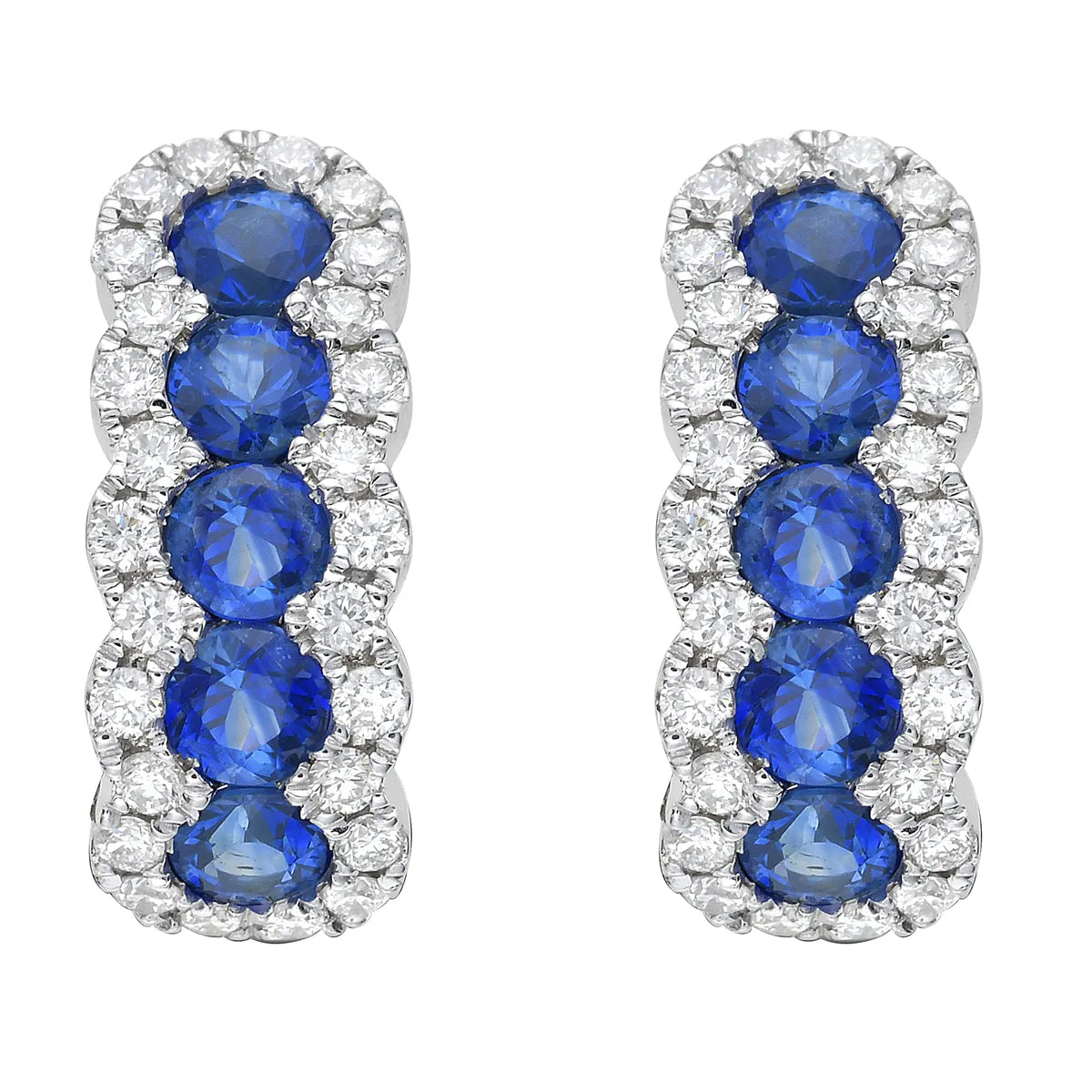 Earrings 18KW/3.3G 10SAPP-1.12CT 52RD-0.40CT