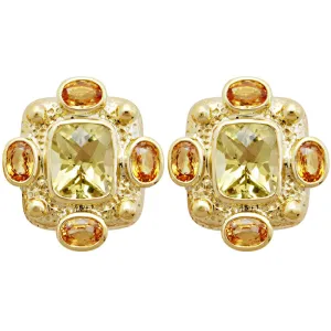 Earrings- Lemon Quartz & Yellow Sapphire