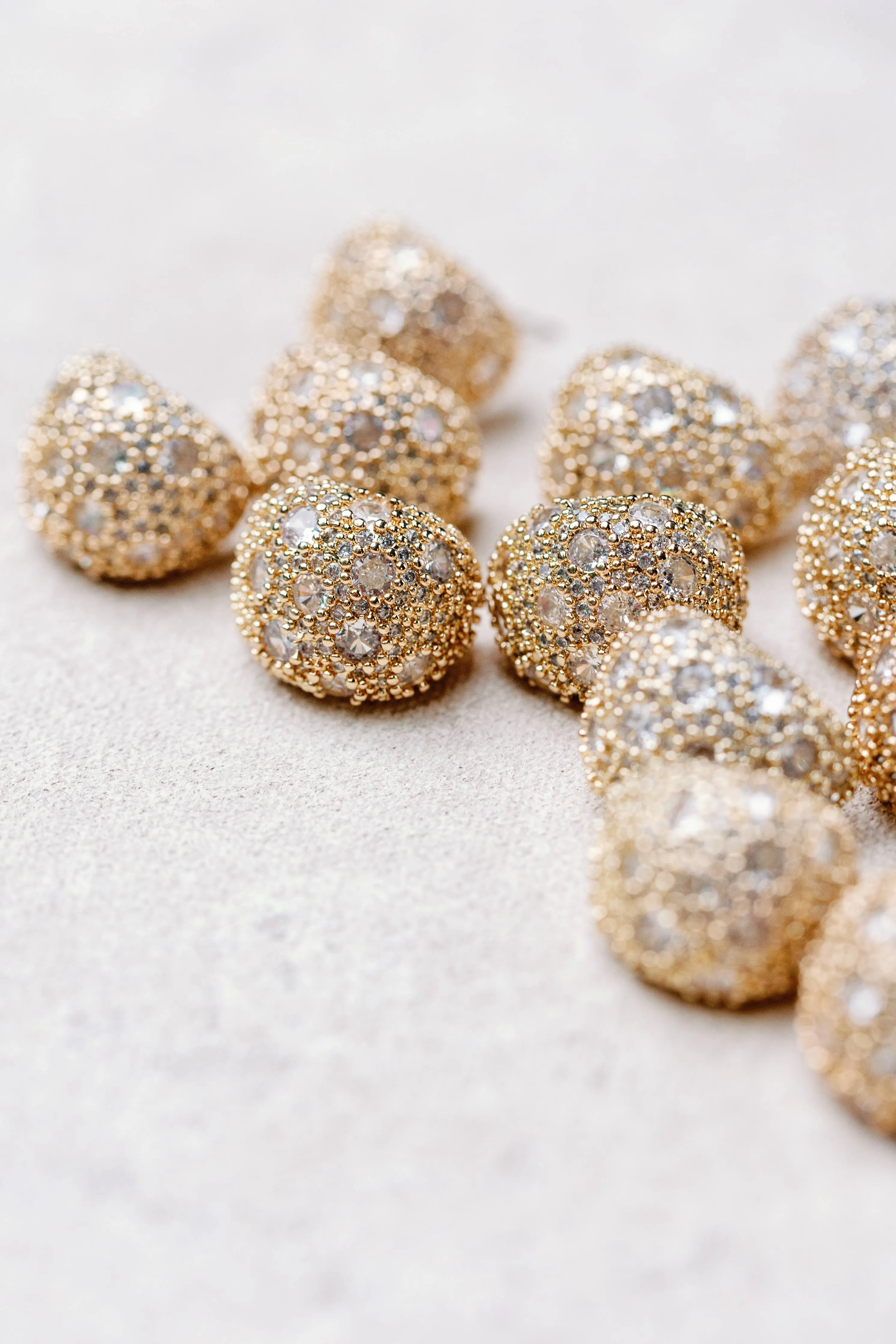 Earrings - Pave Crystal Gumdrop Earrings