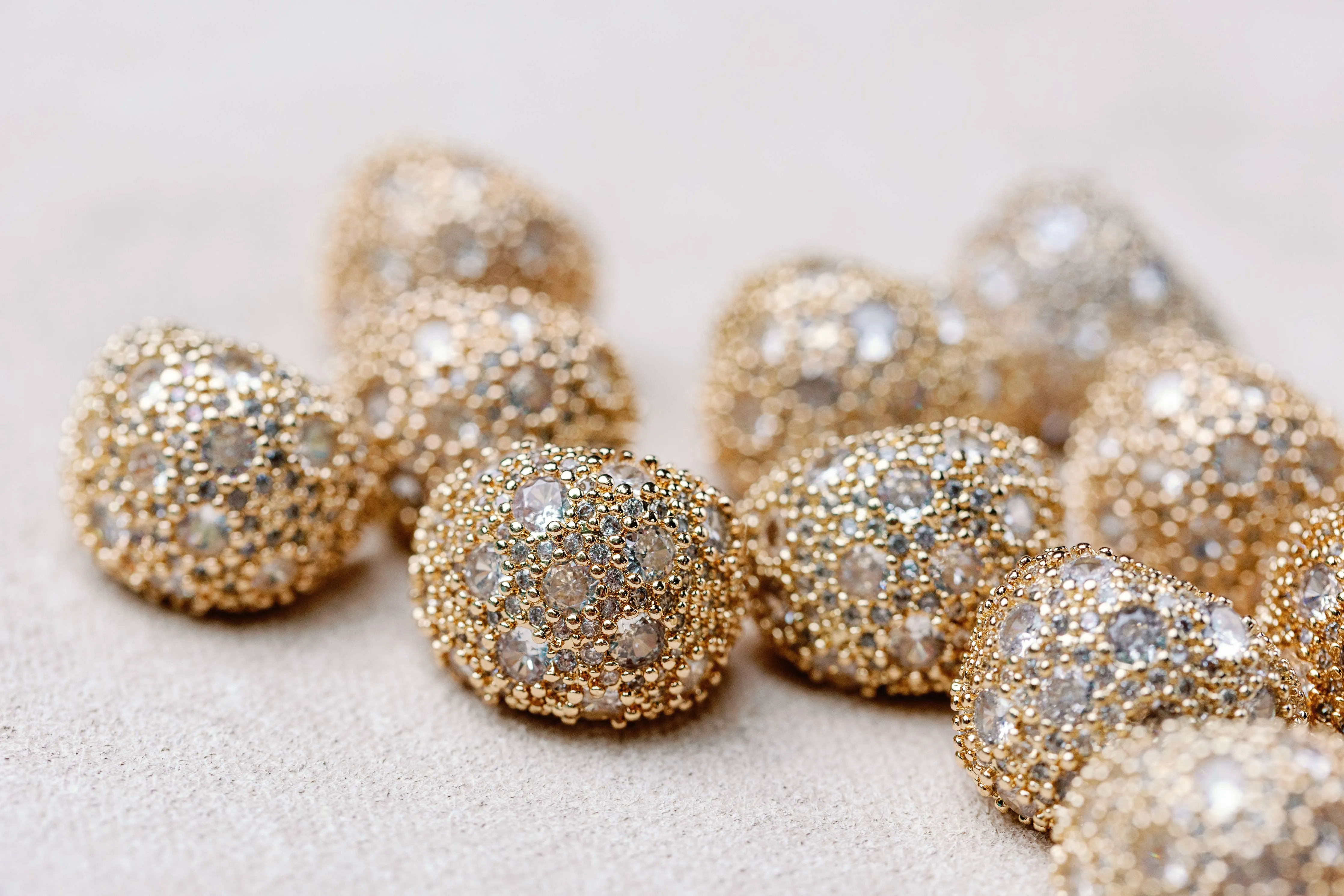 Earrings - Pave Crystal Gumdrop Earrings