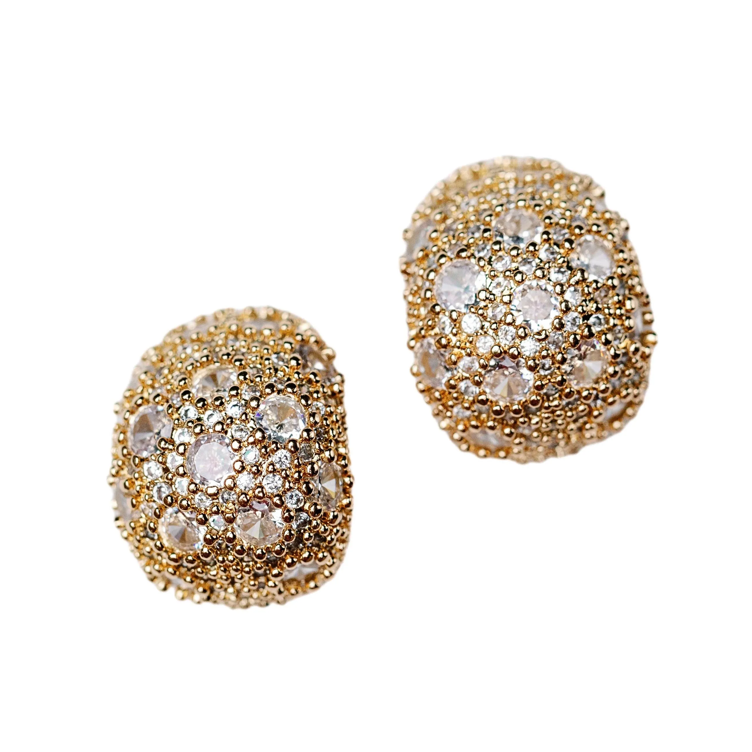 Earrings - Pave Crystal Gumdrop Earrings