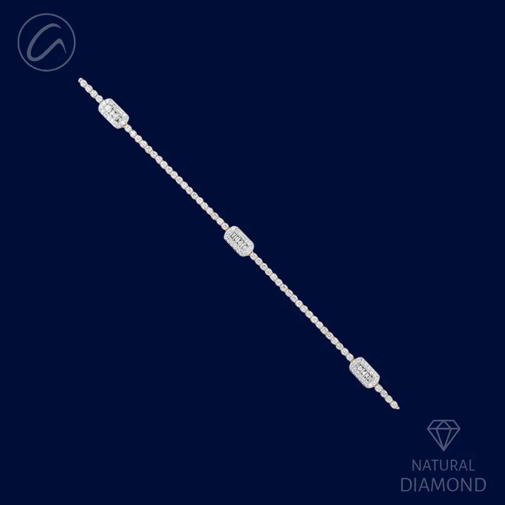 Eclectic Glamorous Diamond   18k Gold Bracelet