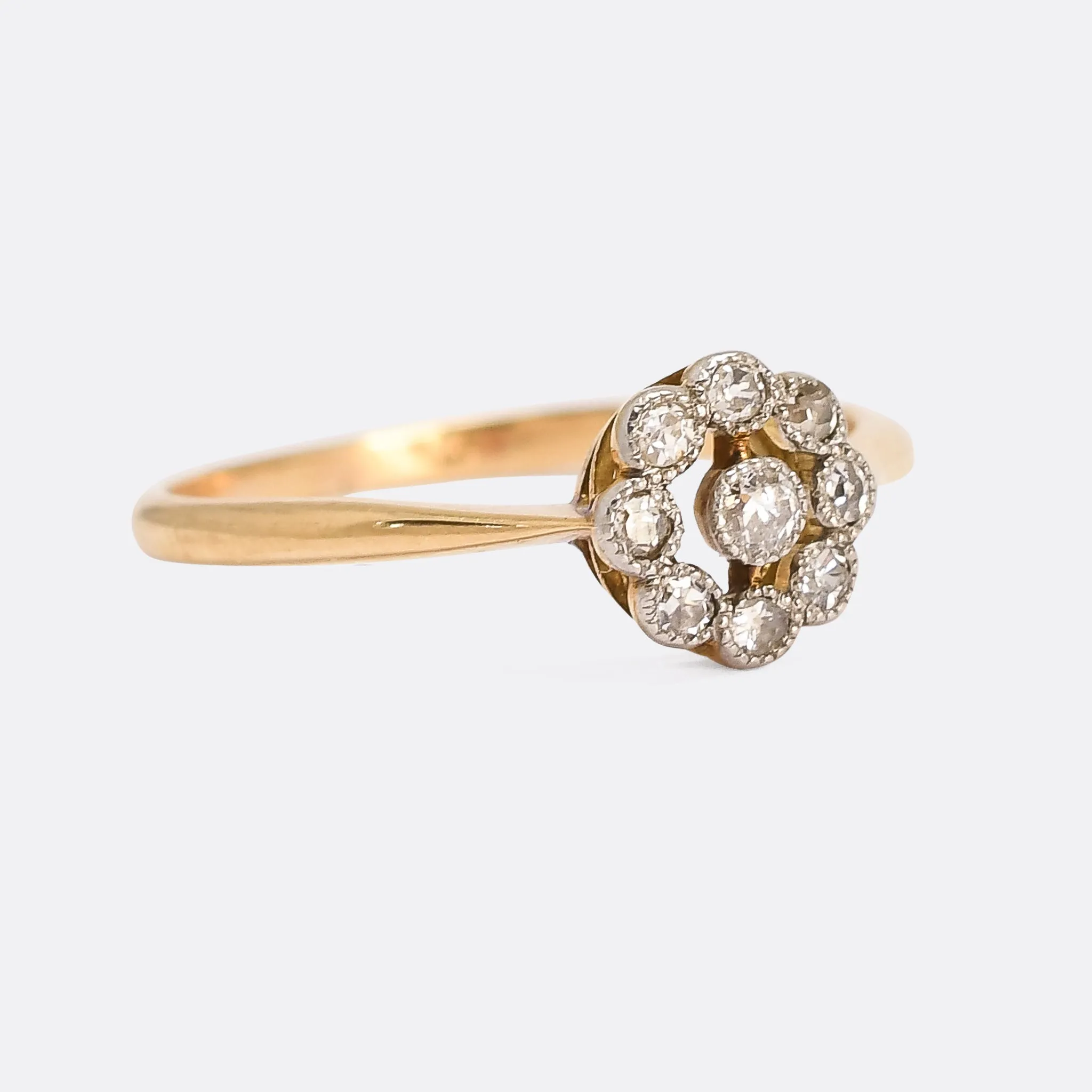 Edwardian Diamond Atomic Cluster Ring