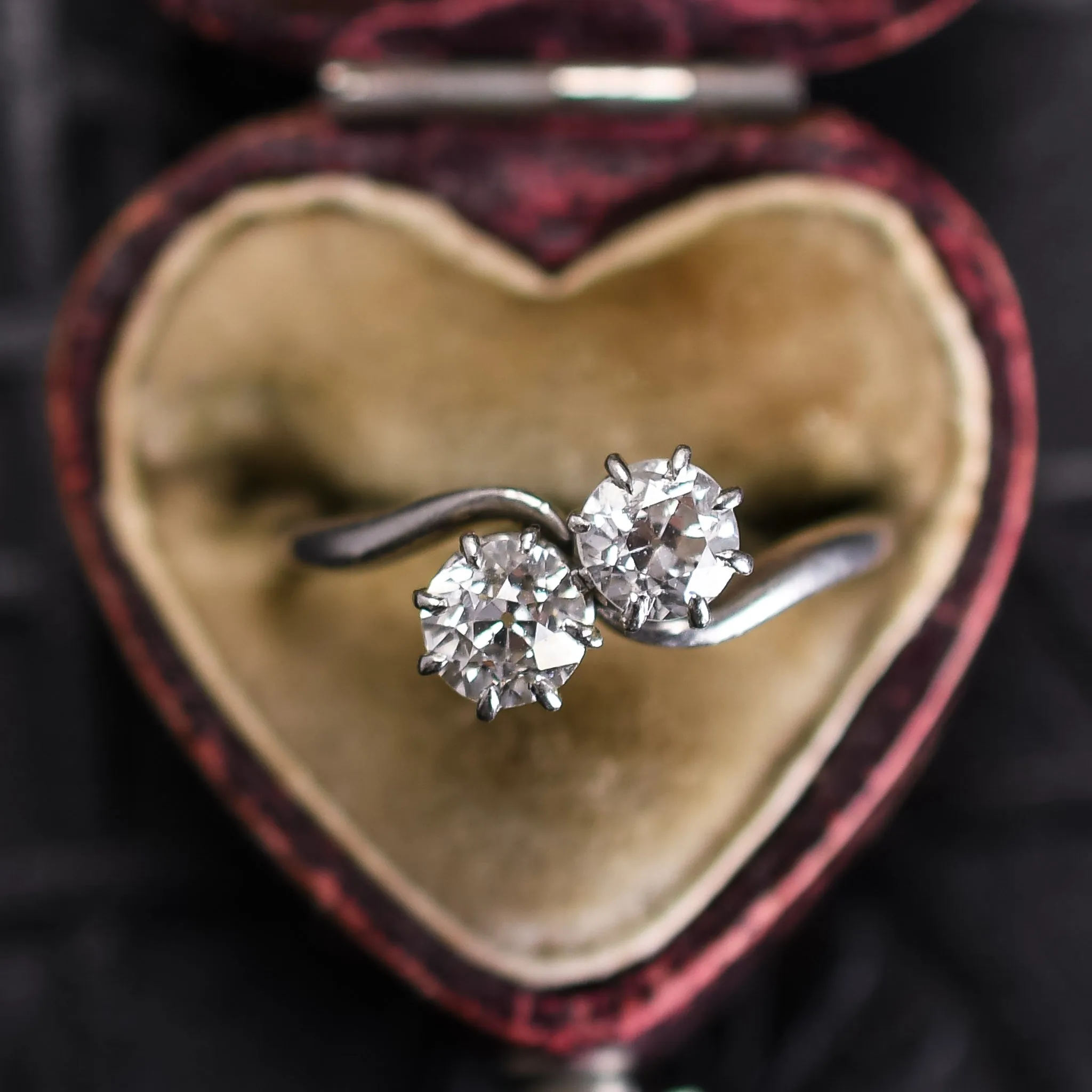 Edwardian Diamond "Toi et Moi" Engagement Ring