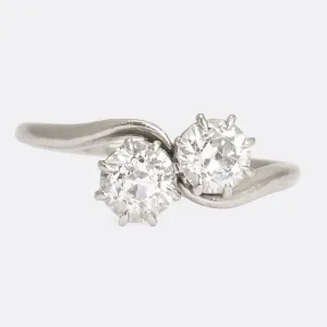 Edwardian Diamond "Toi et Moi" Engagement Ring