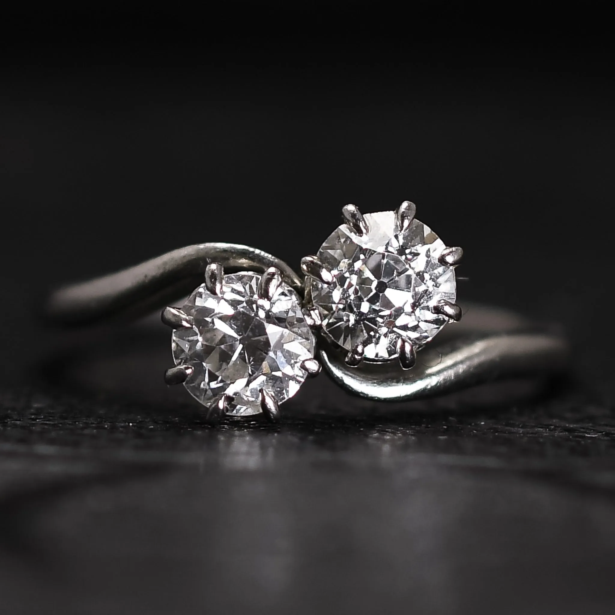 Edwardian Diamond "Toi et Moi" Engagement Ring