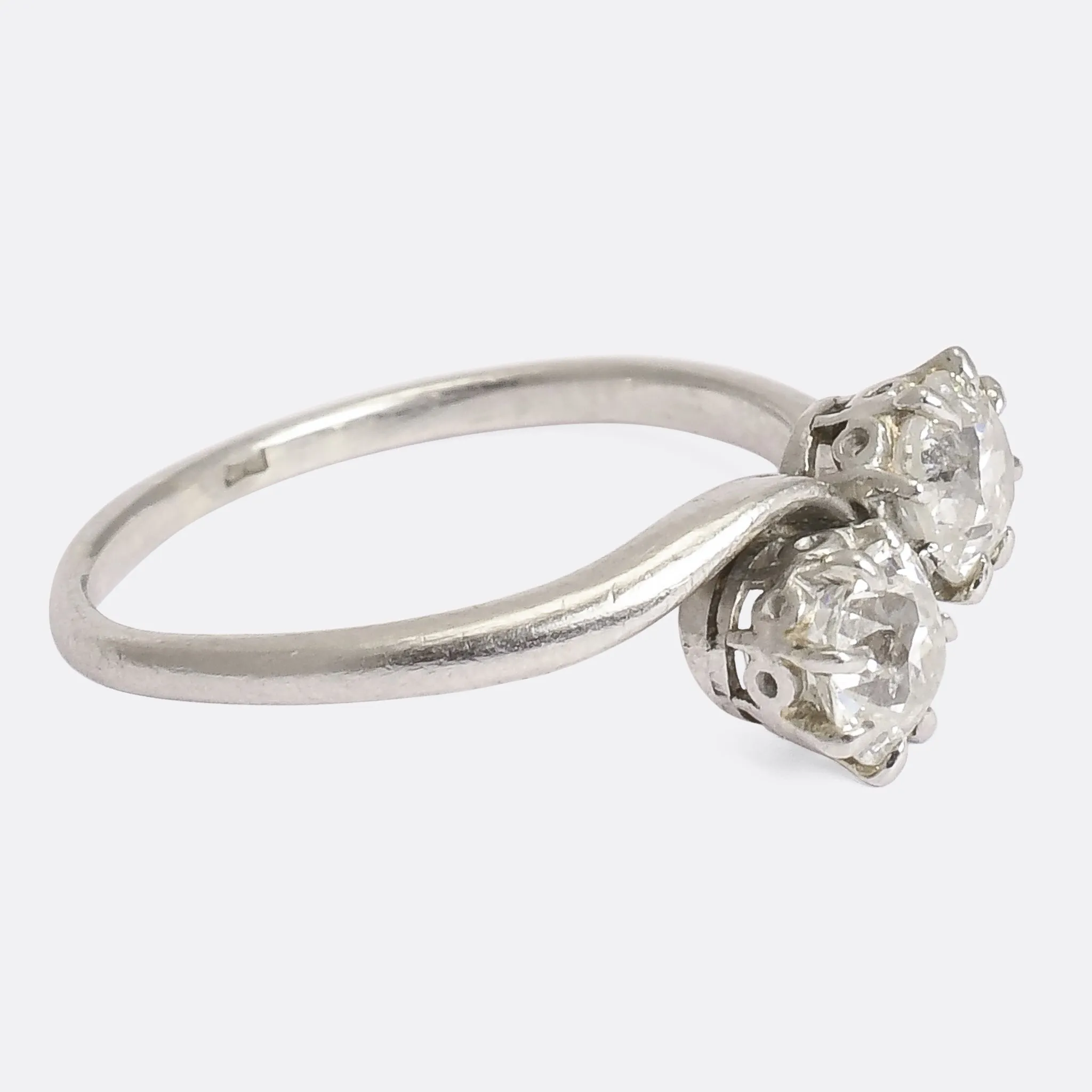 Edwardian Diamond "Toi et Moi" Engagement Ring