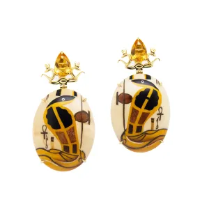 Egypt Snake Marquetry Earrings