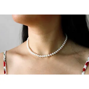 Elegant Necklace Shell Pearl With Silver Chain