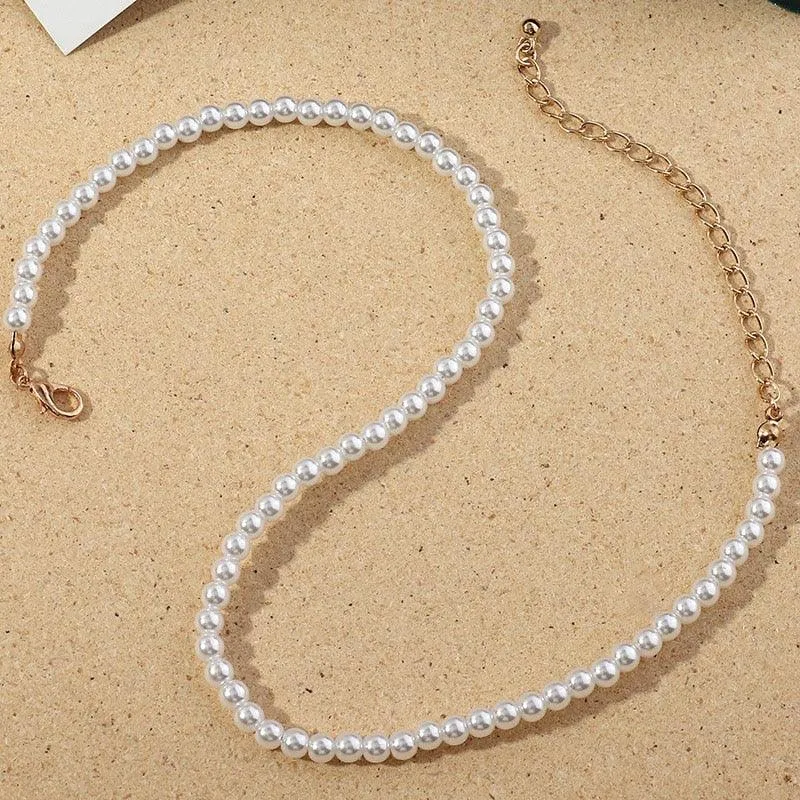 Elegant Necklace Shell Pearl With Silver Chain