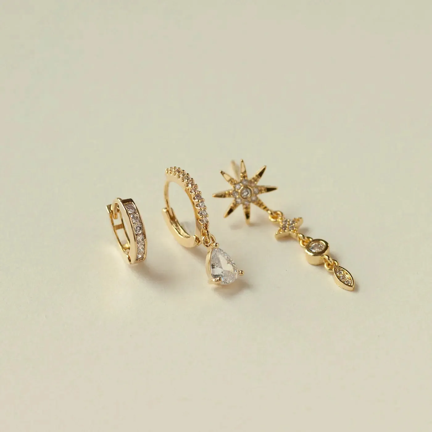 Eliza - Droplet Crystal Hoop Earrings