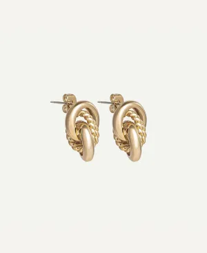 Elodie Textured Knot Gold Earrings