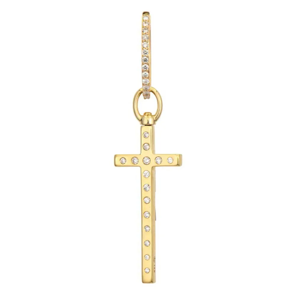 Elongated Sapphire & Diamond Cross Top Switch Charm