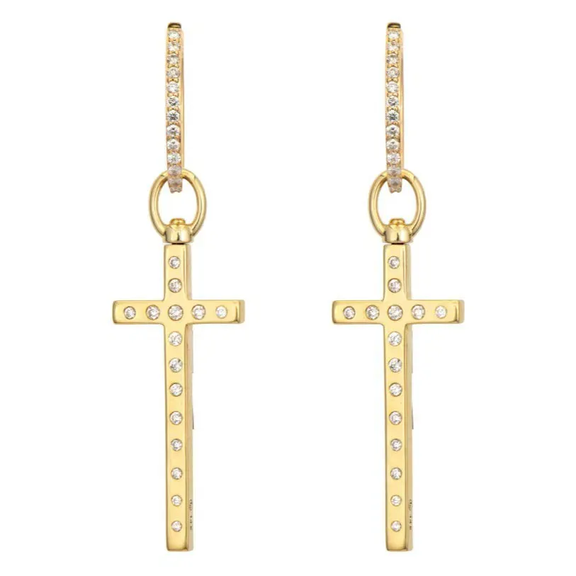 Elongated Sapphire & Diamond Cross Top Switch Charm