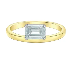 Emerald Cut Canadian Diamond Solitaire Ring