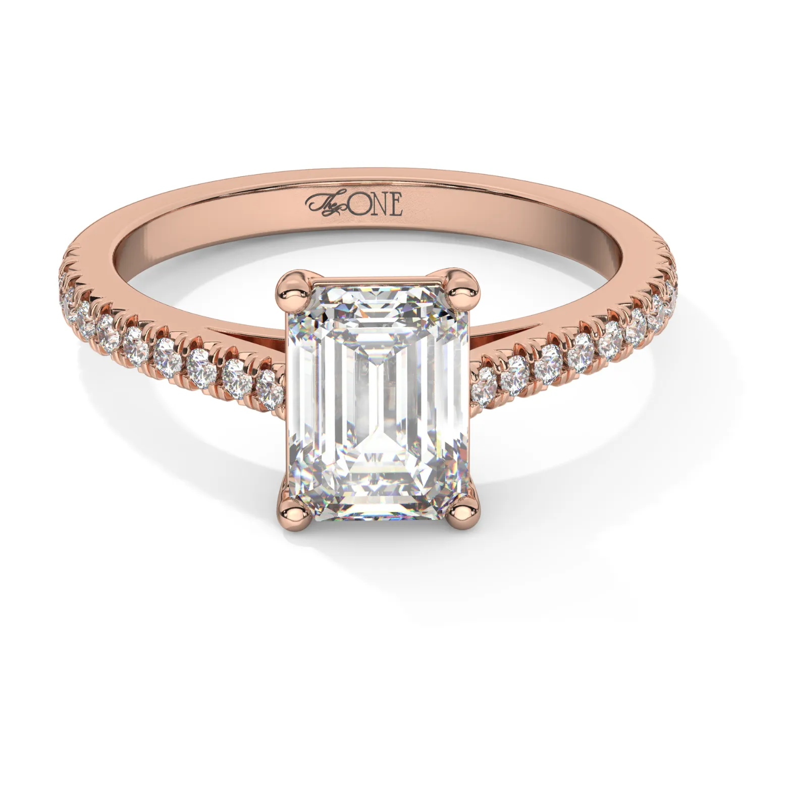 Emerald, Pavé Engagement Ring