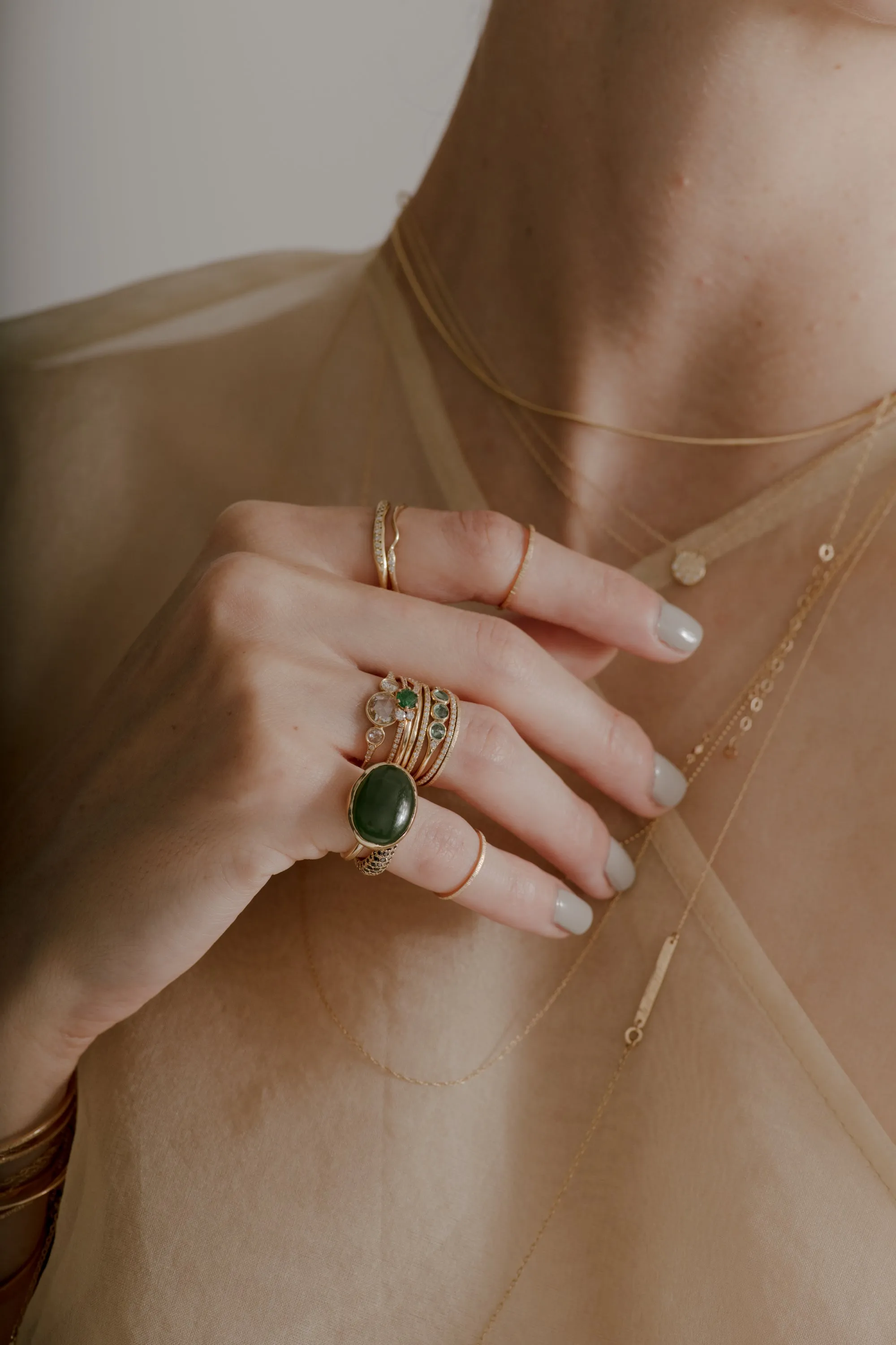 emerald three bezel band