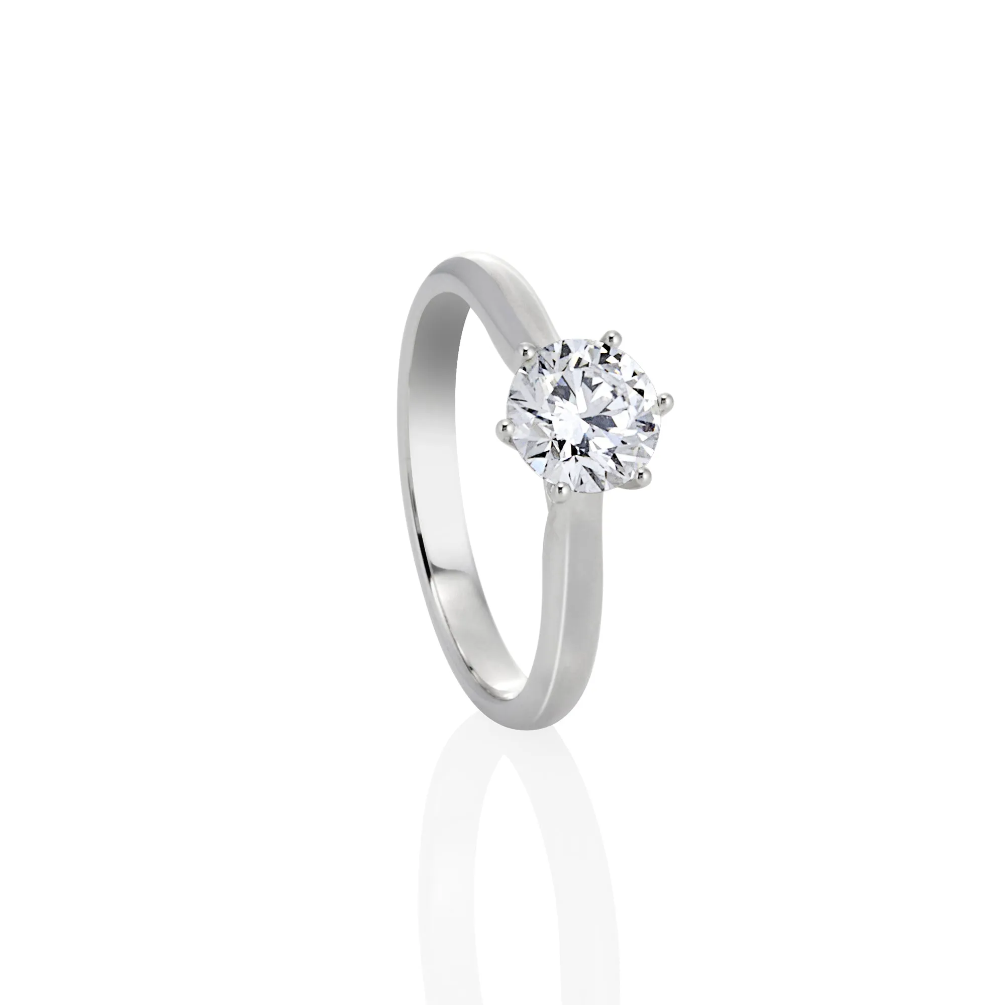 Emma - 18ct White Gold Lab Grown Diamond Engagement Ring 1.03ct Round Brilliant Solitaire