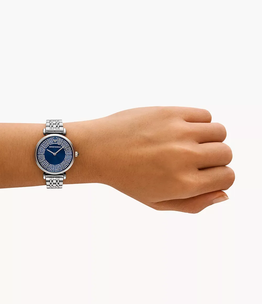 Emporio Armani Ladies Two-Hand Stainless Steel Watch