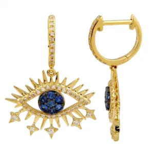 ENGLIGHTENED EYE DIAMOND HOOP EARRINGS