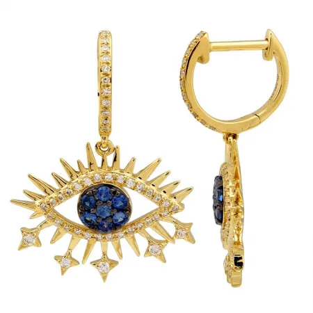 ENGLIGHTENED EYE DIAMOND HOOP EARRINGS