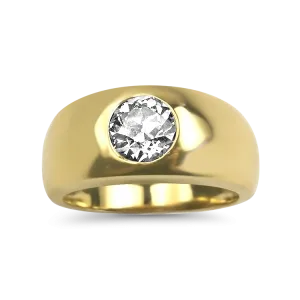 Estate 14k Yellow Gold 1.3ct Old European Cut Diamond Ring