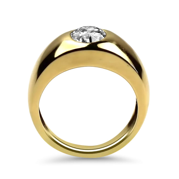 Estate 14k Yellow Gold 1.3ct Old European Cut Diamond Ring