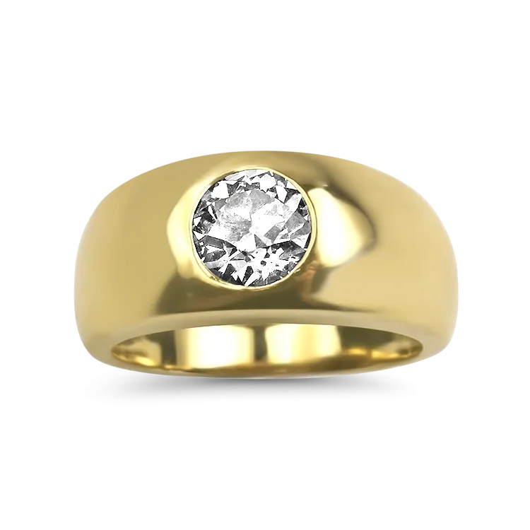 Estate 14k Yellow Gold 1.3ct Old European Cut Diamond Ring