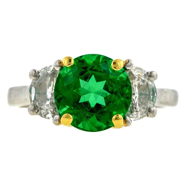 Estate Emerald & Diamond Ring