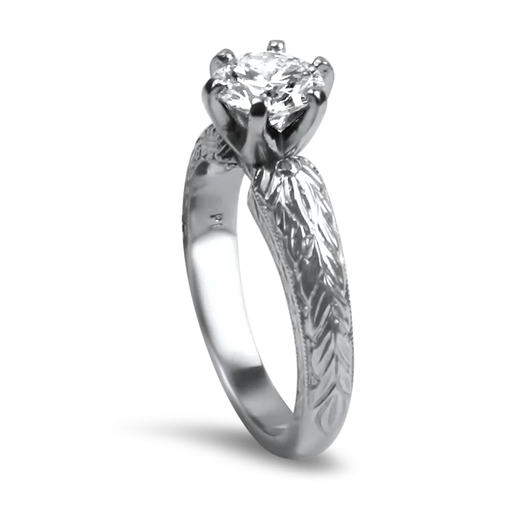 Estate Platinum Solitaire Diamond Ring