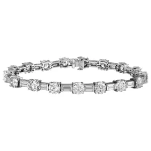 Estate Round Brilliant and Baguette Diamond Bracelet