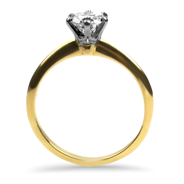 Estate Tiffany & CO. Platinum 18K Yellow Gold Diamond Solitaire Engagement Ring