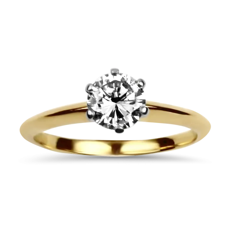 Estate Tiffany & CO. Platinum 18K Yellow Gold Diamond Solitaire Engagement Ring