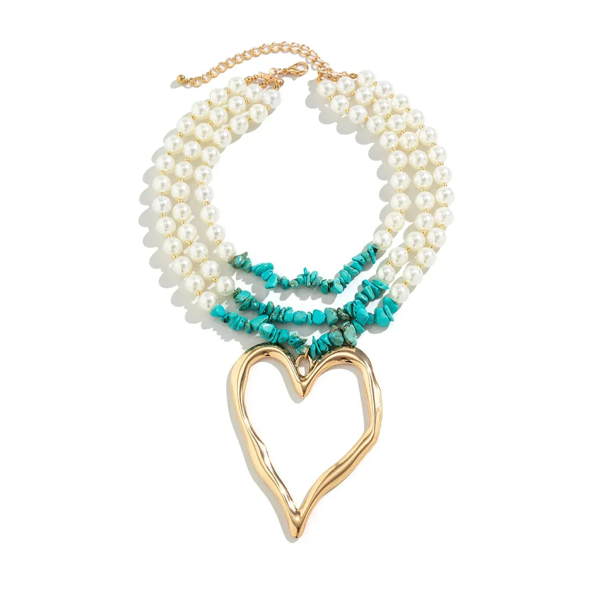 Exaggerated Pearl Bead Chain Necklace