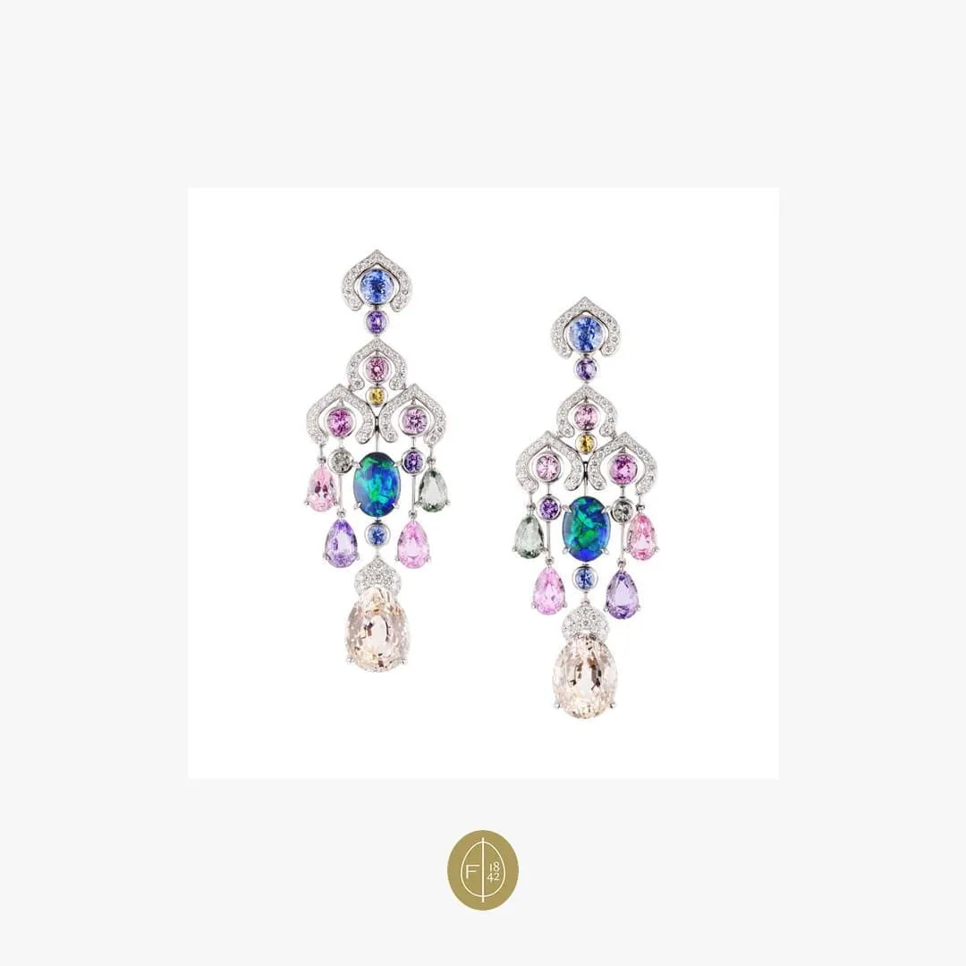Fabergé Délices D’Été Collection Diamond Sapphire Black Opal Earrings