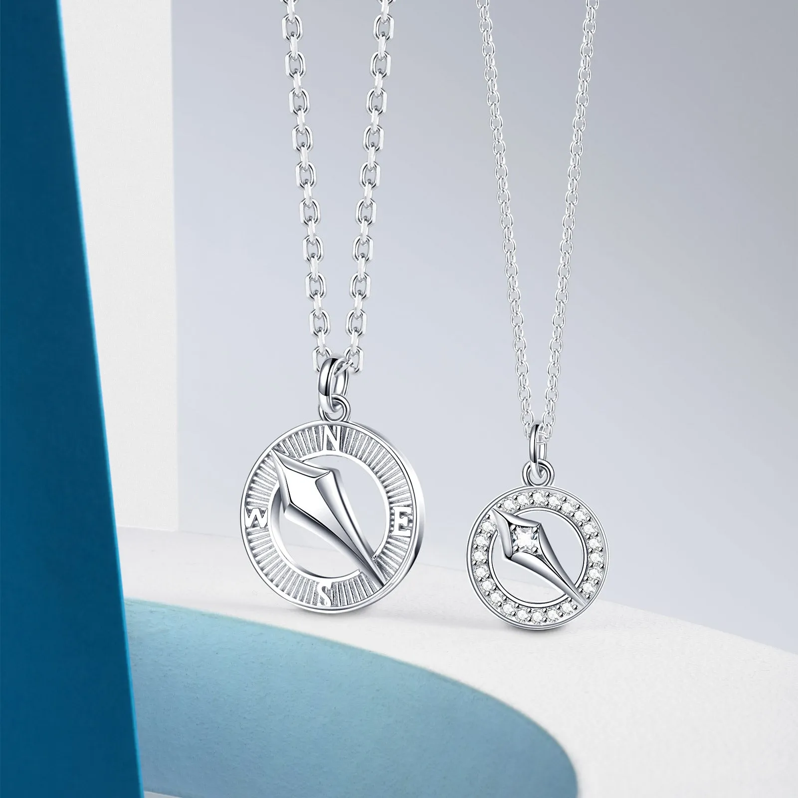 FANCIME "Journey Together" Matching Sterling Silver Circle Necklaces