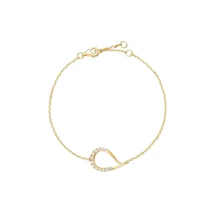 FANCIME "Sweet Dewdrop" Simple Thin 18K Solid Yellow Gold Bracelet