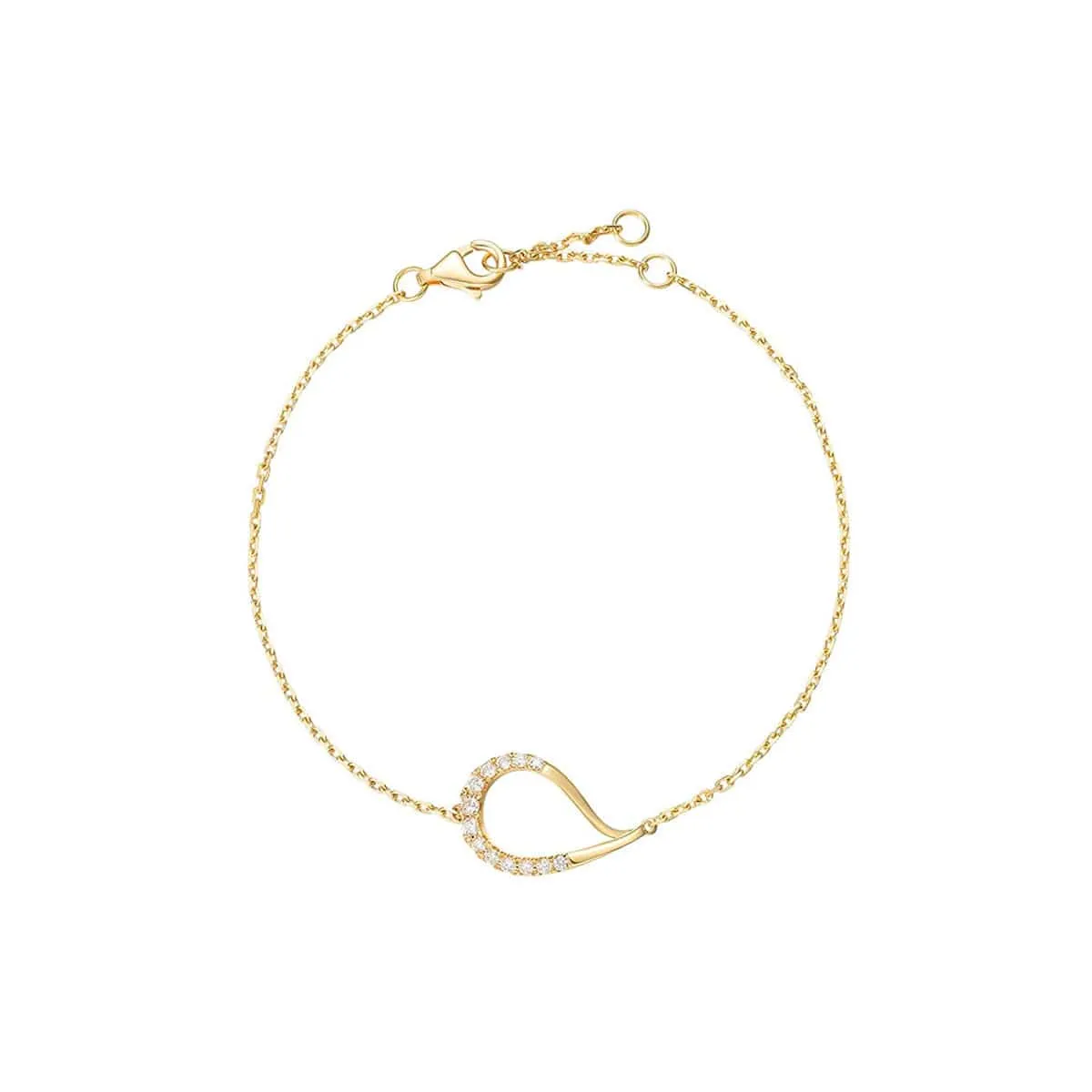FANCIME "Sweet Dewdrop" Simple Thin 18K Solid Yellow Gold Bracelet