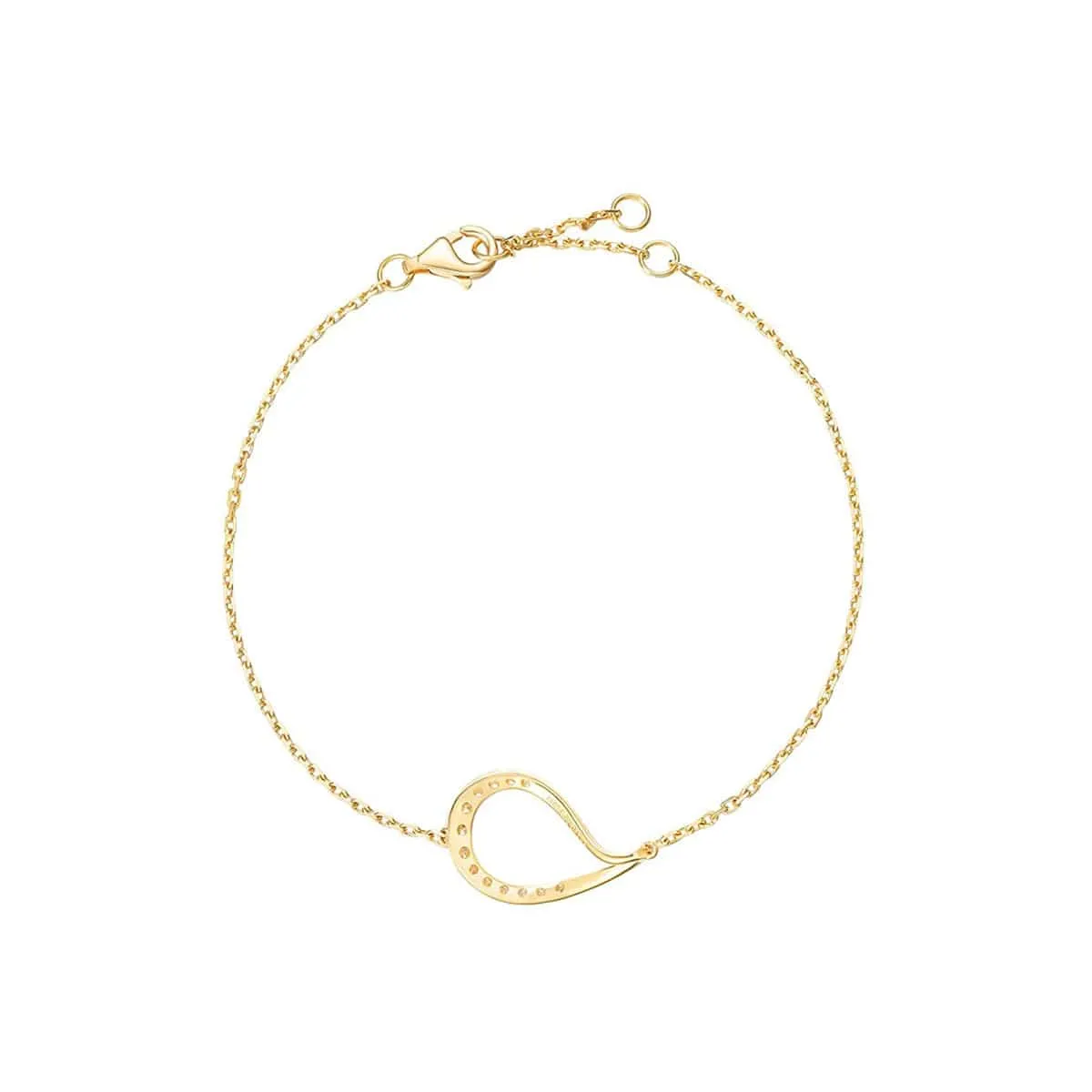 FANCIME "Sweet Dewdrop" Simple Thin 18K Solid Yellow Gold Bracelet